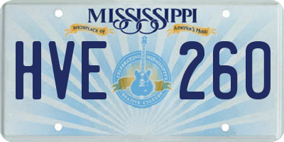 MS license plate HVE260