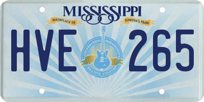 MS license plate HVE265
