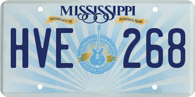 MS license plate HVE268