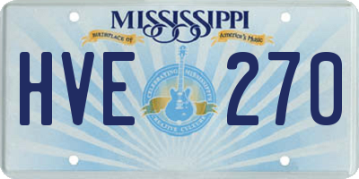 MS license plate HVE270