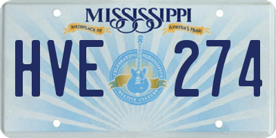 MS license plate HVE274