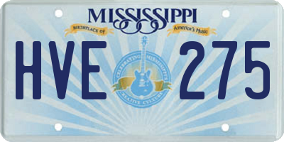 MS license plate HVE275