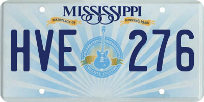 MS license plate HVE276
