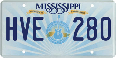 MS license plate HVE280