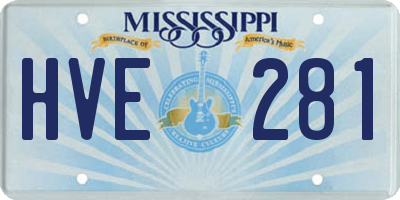 MS license plate HVE281