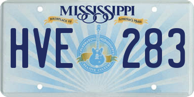 MS license plate HVE283