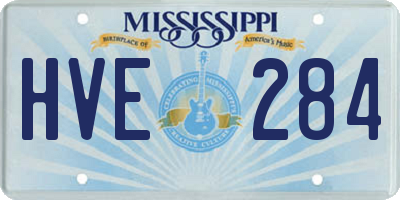 MS license plate HVE284
