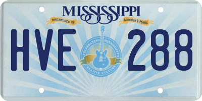 MS license plate HVE288
