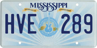 MS license plate HVE289