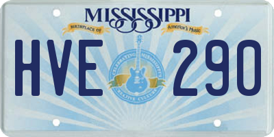 MS license plate HVE290