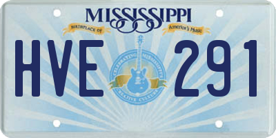 MS license plate HVE291