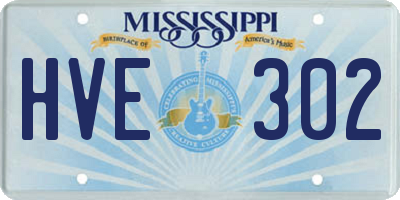 MS license plate HVE302