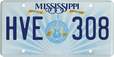 MS license plate HVE308