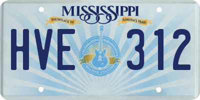 MS license plate HVE312