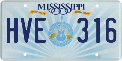 MS license plate HVE316