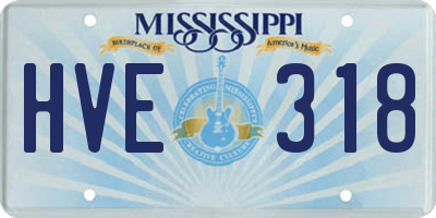 MS license plate HVE318