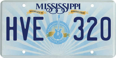 MS license plate HVE320