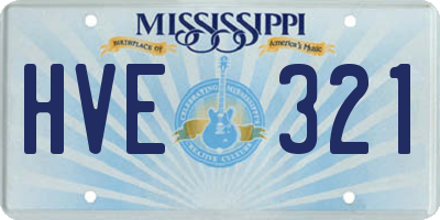 MS license plate HVE321