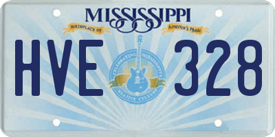 MS license plate HVE328
