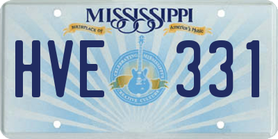 MS license plate HVE331