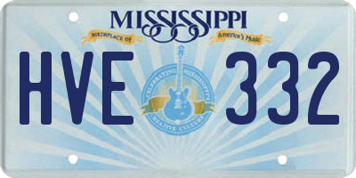 MS license plate HVE332
