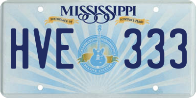 MS license plate HVE333