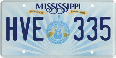 MS license plate HVE335