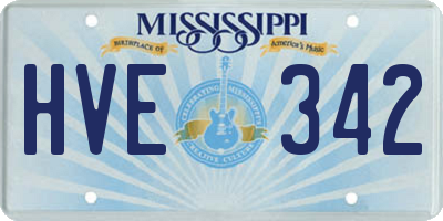 MS license plate HVE342