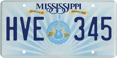 MS license plate HVE345