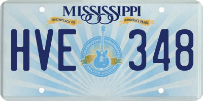 MS license plate HVE348