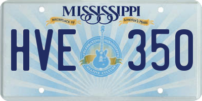 MS license plate HVE350