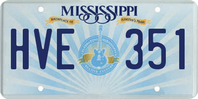 MS license plate HVE351
