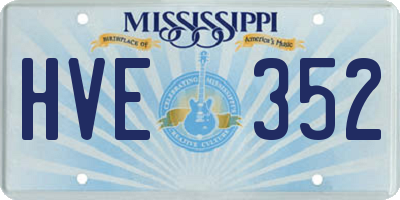 MS license plate HVE352