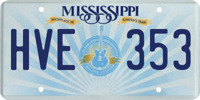 MS license plate HVE353
