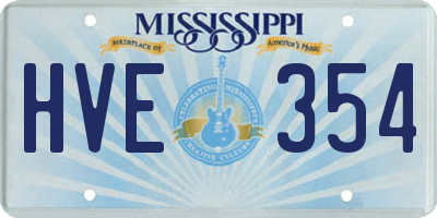 MS license plate HVE354