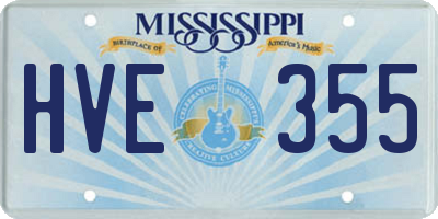 MS license plate HVE355