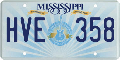 MS license plate HVE358