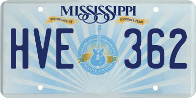 MS license plate HVE362