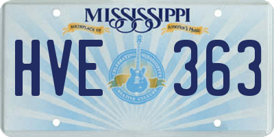 MS license plate HVE363