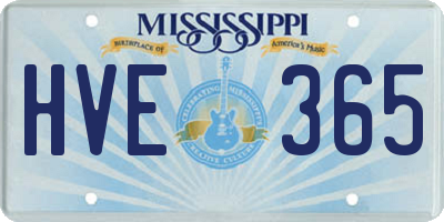 MS license plate HVE365