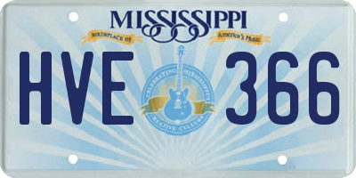 MS license plate HVE366