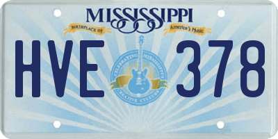 MS license plate HVE378