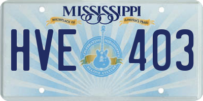 MS license plate HVE403