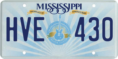 MS license plate HVE430