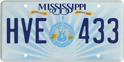 MS license plate HVE433