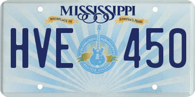 MS license plate HVE450