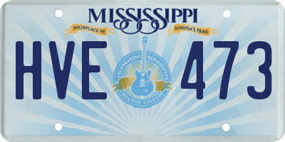 MS license plate HVE473