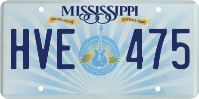 MS license plate HVE475
