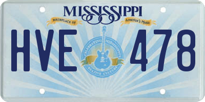 MS license plate HVE478