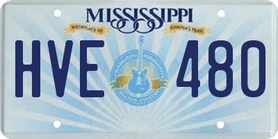 MS license plate HVE480